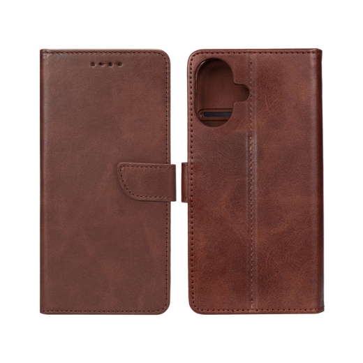 RIXUS BOOKCASE FOR IPHONE 16 BROWN