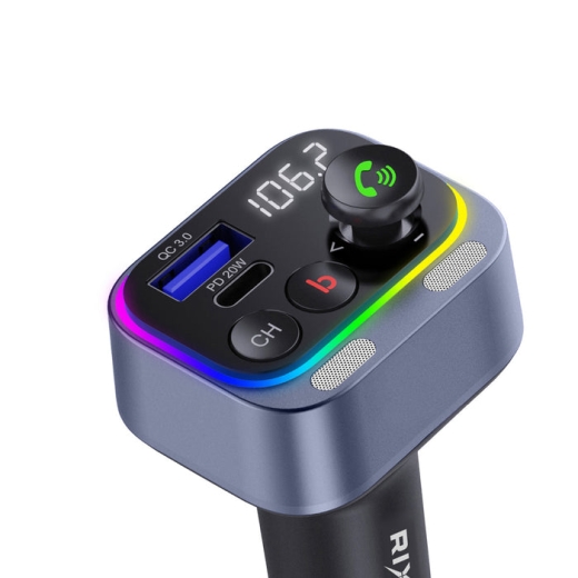 RIXUS RXBT21 CAR FM BLUETOOTH TRANSMITTER BLACK
