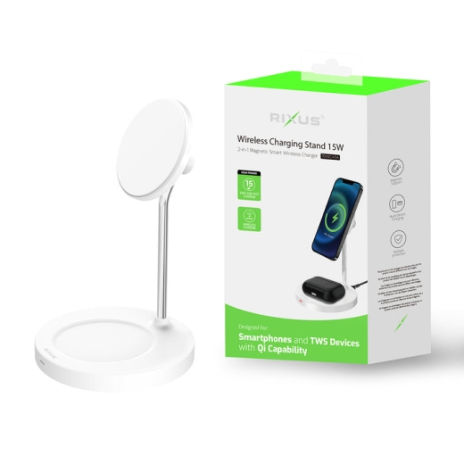 RIXUS RXWC45A WIRELESS CHARGING STAND 15W WHITE