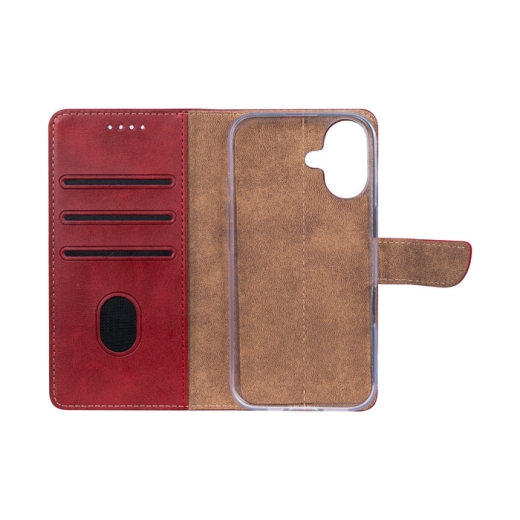 RIXUS BOOKCASE FOR IPHONE 16 DARK RED