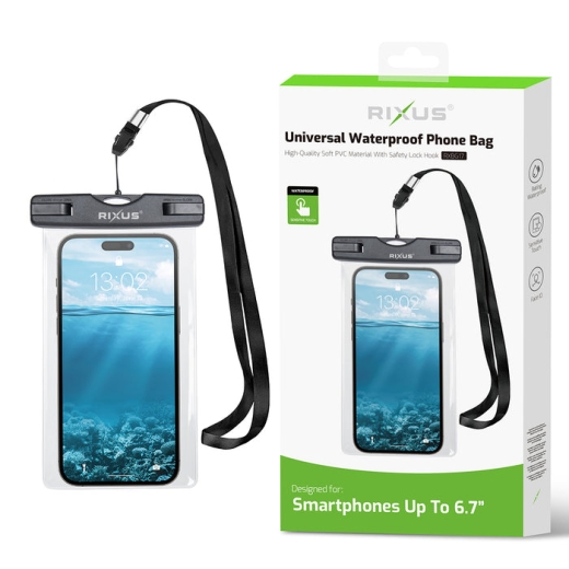 RIXUS RXBG17 SPONGE WATERPROOF PHONE BAG BLACK