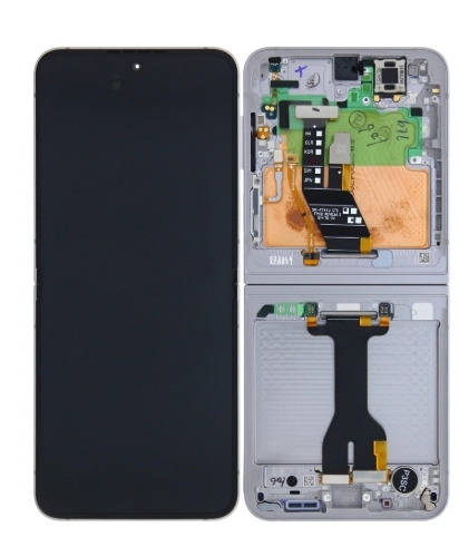 Samsung Galaxy Z Flip6 F741B Display lcd And Digitizer With Frame Silver Shadow Service Pack
