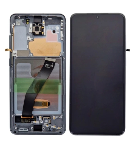 Samsung Galaxy S20 G980F, S20 5G G981F Display And Digitizer With Frame With Camera Cosmic Grey Service Pack