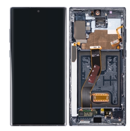 Samsung Galaxy Note 10 Plus N975F, Note 10 Plus 5G N976F Display And Digitizer With Frame Aura Black Pulled