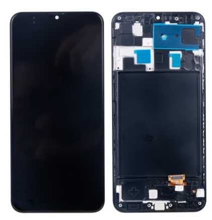 Samsung Galaxy A20 A205F Display lcd And Digitizer With Frame Black Soft-OLED