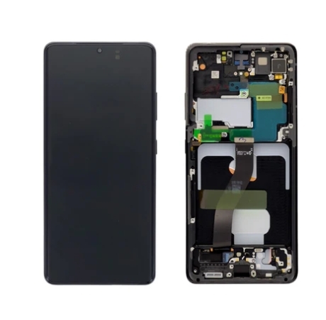 Samsung Galaxy S21 Ultra 5G G998B Display lcd And Digitizer With Frame Phantom Black Service Pack