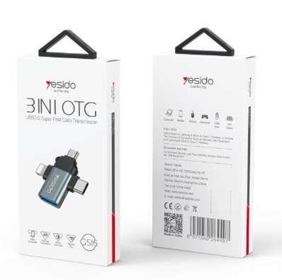 GS15 YESIDO 3in1 Lightning, Typ C und Micro OTG USB