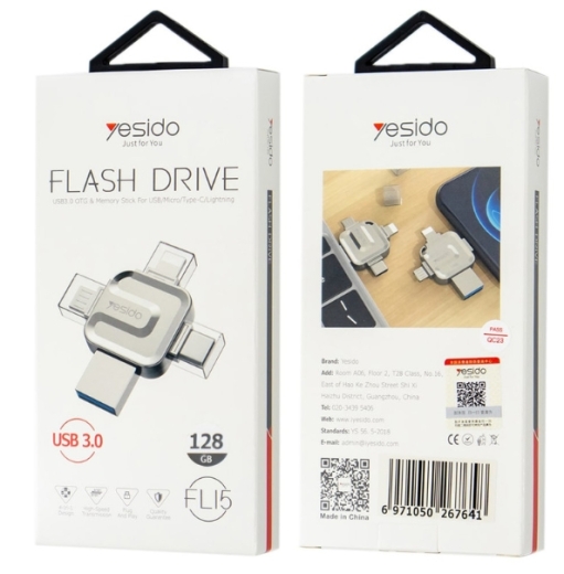 FL15 YESIDO Flash Drive USB Stick 128GB 3in1 Typ C, Lightning und Micro Anschluss