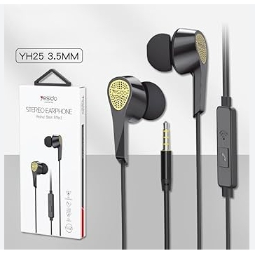 YH25 YESIDO Kopfhörer Earphones Heavy Bass AUX Anschluss Schwarz
