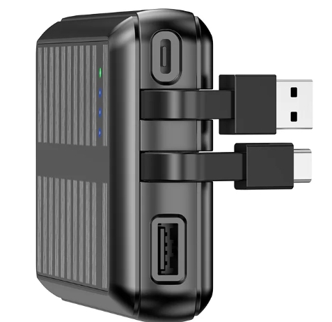 Rixus RXPB47 Solar Powerbank 20000 mAh With Built-in Cables Black