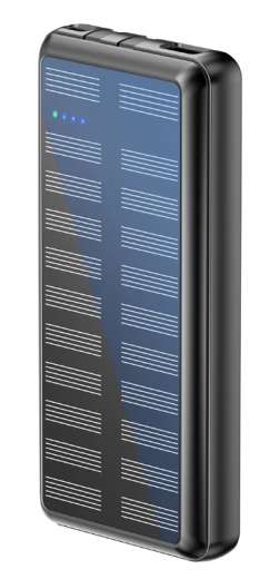 Rixus RXPB47 Solar Powerbank 20000 mAh With Built-in Cables Black