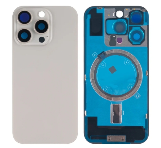 For iPhone 16 Pro Extra Glass, Akkudekel Without NFC, Enlarged Camera Frame Natural Titanium