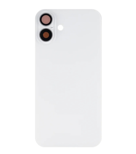 For iPhone 16 Plus Extra Glass, Akkudekel With NFC, Enlarged Camera Frame White