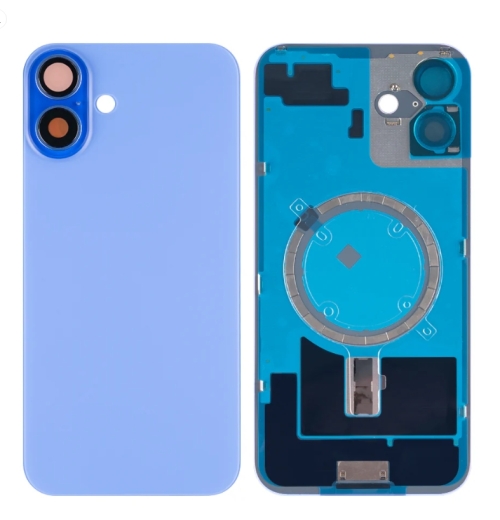 For iPhone 16 Plus Extra Glass, Akkudekel With NFC, Enlarged Camera Frame Ultramarine