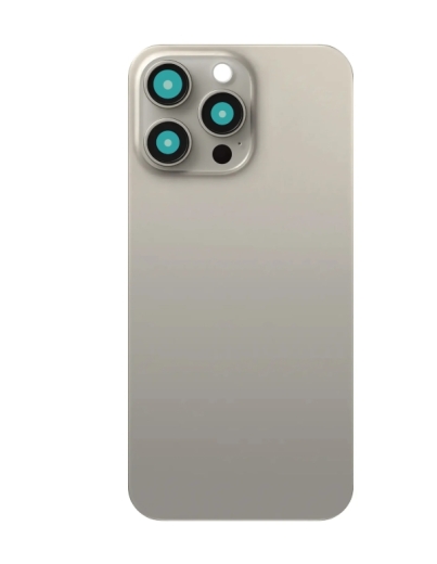 For iPhone 15 Pro Max Extra Glass, Akkudekel With Enlarged Camera Frame Natural Titanium Compatible