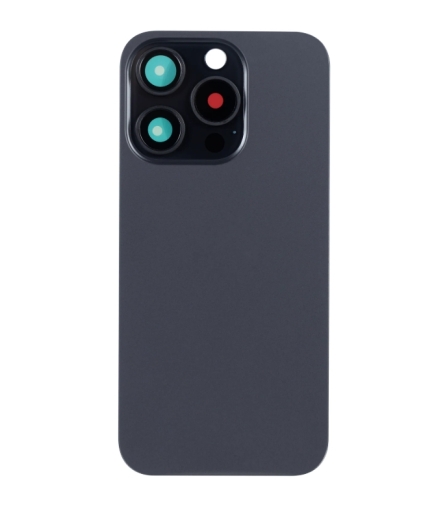 For iPhone 15 Pro Extra Glass, Akkudekel With Enlarged Camera Frame Black Titanium Compatible