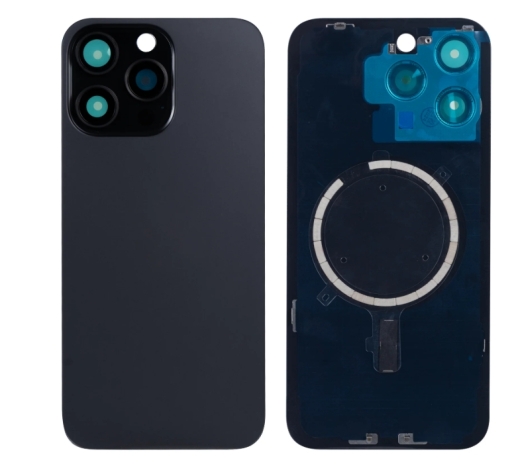 For iPhone 15 Pro Max Extra Glass With Enlarged Camera Frame Black Titanium Compatible