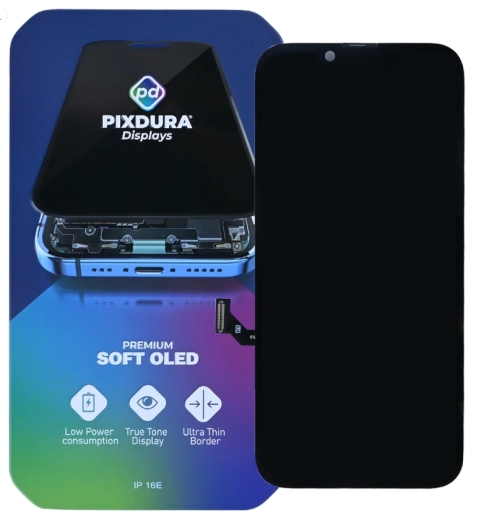 PIXDURA For iPhone 16e Display lcd And Digitizer Soft-OLED Premium (IC Removable)