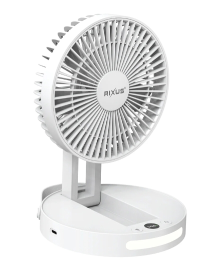 Rixus RXBF03 Portable Desktop Battery Fan White
