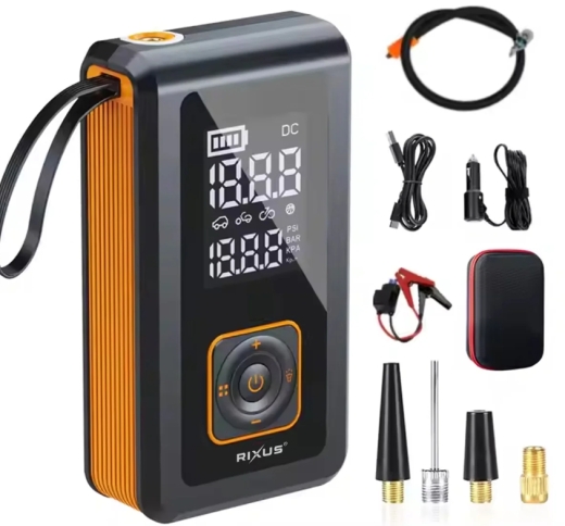 Rixus RXAP05 4 In 1 Air Pump With Jump Starter Black