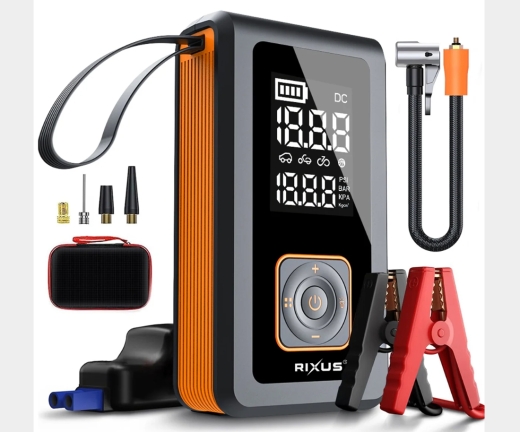 Rixus RXAP05 4 In 1 Air Pump With Jump Starter Black