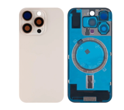 iPhone 16 Pro Extra Glass Akkudeckel Without NFC, Enlarged Camera Frame Desert Titanium