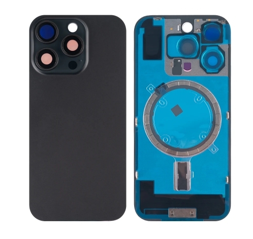 iPhone 16 Pro Extra Glass Akkudeckel Without NFC, Enlarged Camera Frame Black Titanium