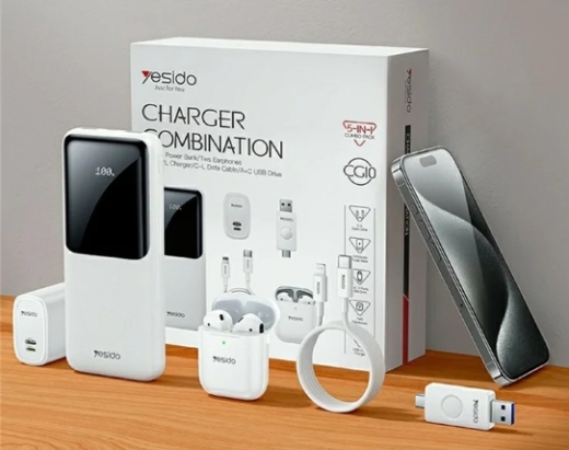 CG10 YESIDO Kombination Set mit Powerbank, Earbuds, Adapter, Kabel und OTG