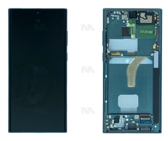 Samsung Galaxy S22 Ultra S908B Display And Digitizer With Frame Green Service Pack