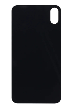 For iPhone X Extra Glass Black Akkudeckel (Enlarged camera frame)
