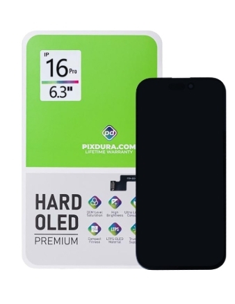 PIXDURA For iPhone 16 Pro Display lcd And Digitizer Hard-OLED Premium (IC Removable)