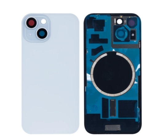 iPhone 15 Extra Glass With Enlarged Camera Frame Blue Compatible Akkudeckel