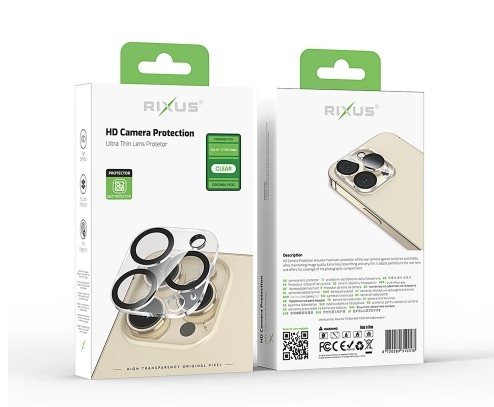 Rixus Clear HD Camera Tempered Glass For iPhone 17 Pro Max