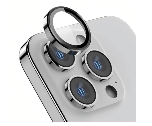 Rixus Metal Shield Camera Tempered Glass For iPhone 17 Air Black