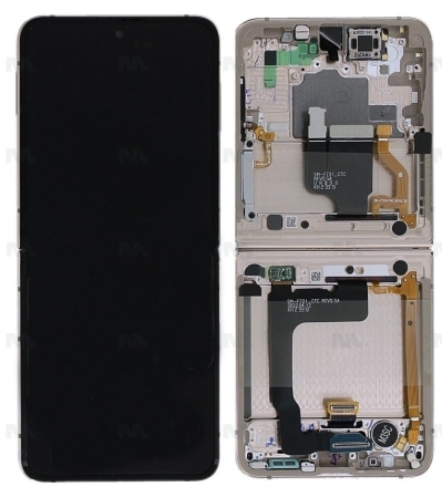 Samsung Galaxy Z Flip 4 (SM-F721B) Inner Display LCD Complete + Frame (GH82-29440C / GH82-30238C / GH82-29441C) - Pink Gold