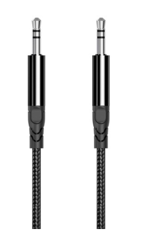Rixus RXMU35 3.5mm AUX To 3.5mm AUX Braided Audio Cable 120CM Black