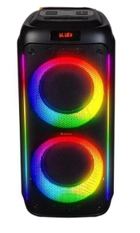 Denver Bluetooth-Lautsprecher BPS-458, schwarz, mit RGB-Beleuchtung, 4h Akkulaufzeit, 100 W