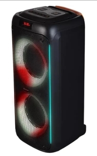 Denver Bluetooth-Lautsprecher BPS-458, schwarz, mit RGB-Beleuchtung, 4h Akkulaufzeit, 100 W