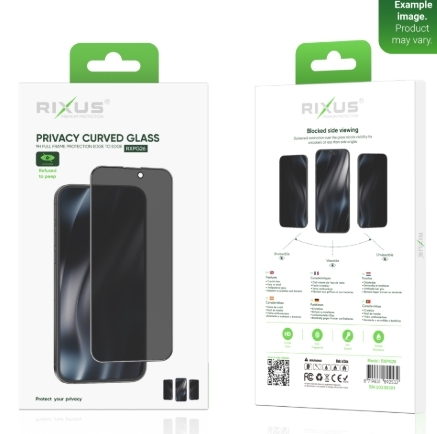 Rixus Privacy Full Curved Edge Tempered Glass For iPhone 13, 13 Pro, 14, 16e