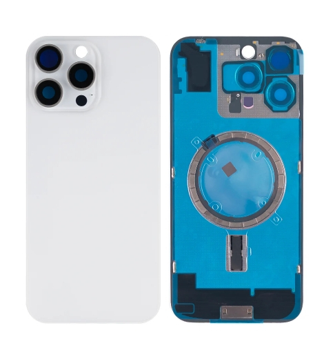 For iPhone 16 Pro Max Extra Glass Without NFC, Enlarged Camera Frame White Titanium akkudeckel