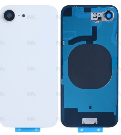 For iPhone 16e Extra Glass Without NFC, Enlarged Camera Frame White