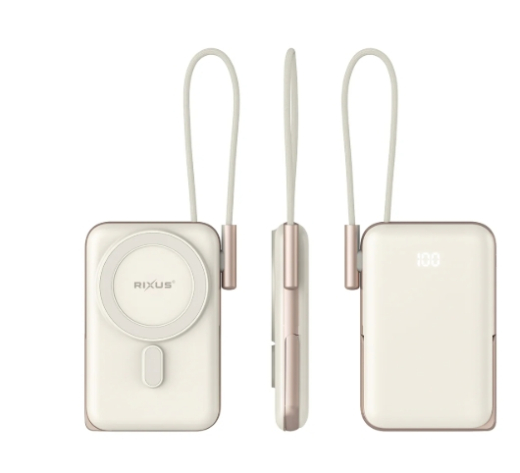 Rixus RXPB29 Magnetic Powerbank 10.000mAh With USB-C Cable Build-in Rose Gold