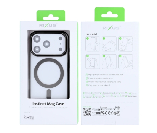 Rixus Instinct Mag Case For Apple iPhone 17 Pro Max Black