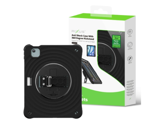 Rixus RXTC08 Anti Shock Case For Apple iPad Air 13 inch (2024), iPad Pro 12.9 inch (2018, 2020, 2021, 2022) Black