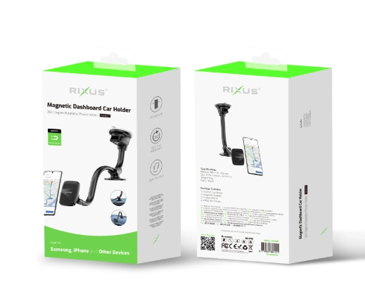 Rixus RXHM17 Magnetic Phone Mount Dashboard Phone Holder Black