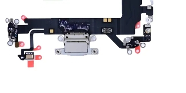For Apple iPhone 17 ladebusche System Charging Flex Silver Pulled