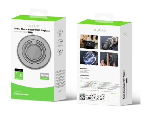 Rixus RXPH30S MagGo Magnetic Ring Holder Titanium Silver