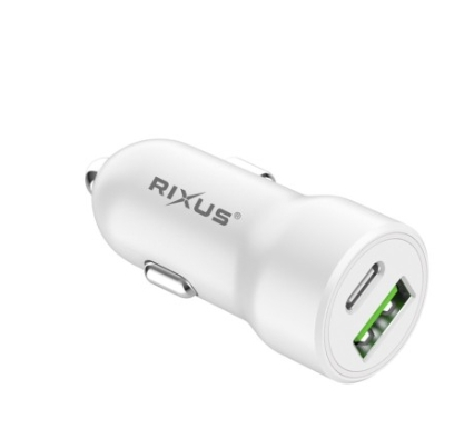 Rixus RXCC16 Super Fast 38W Car Adapter Dual-Port (PD+QC 3.0)