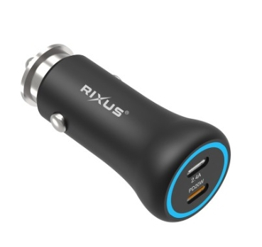 Rixus RXCC15 2-Port 20W USB-C Car Charger