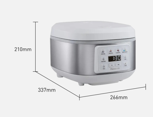 1,5 Liter Reiskocher und Dampfgarer mit 4 Automatikprogrammen in weiß